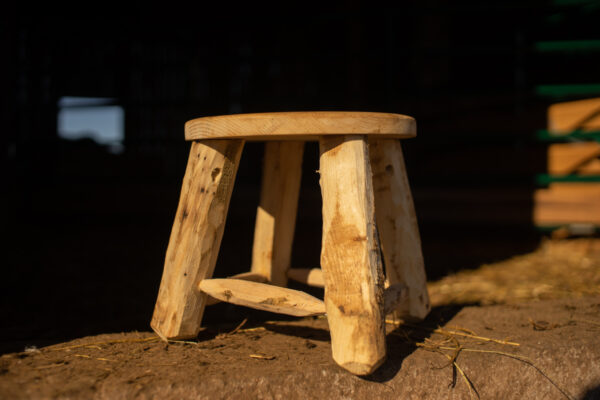 Handmade Wood Milking Stool